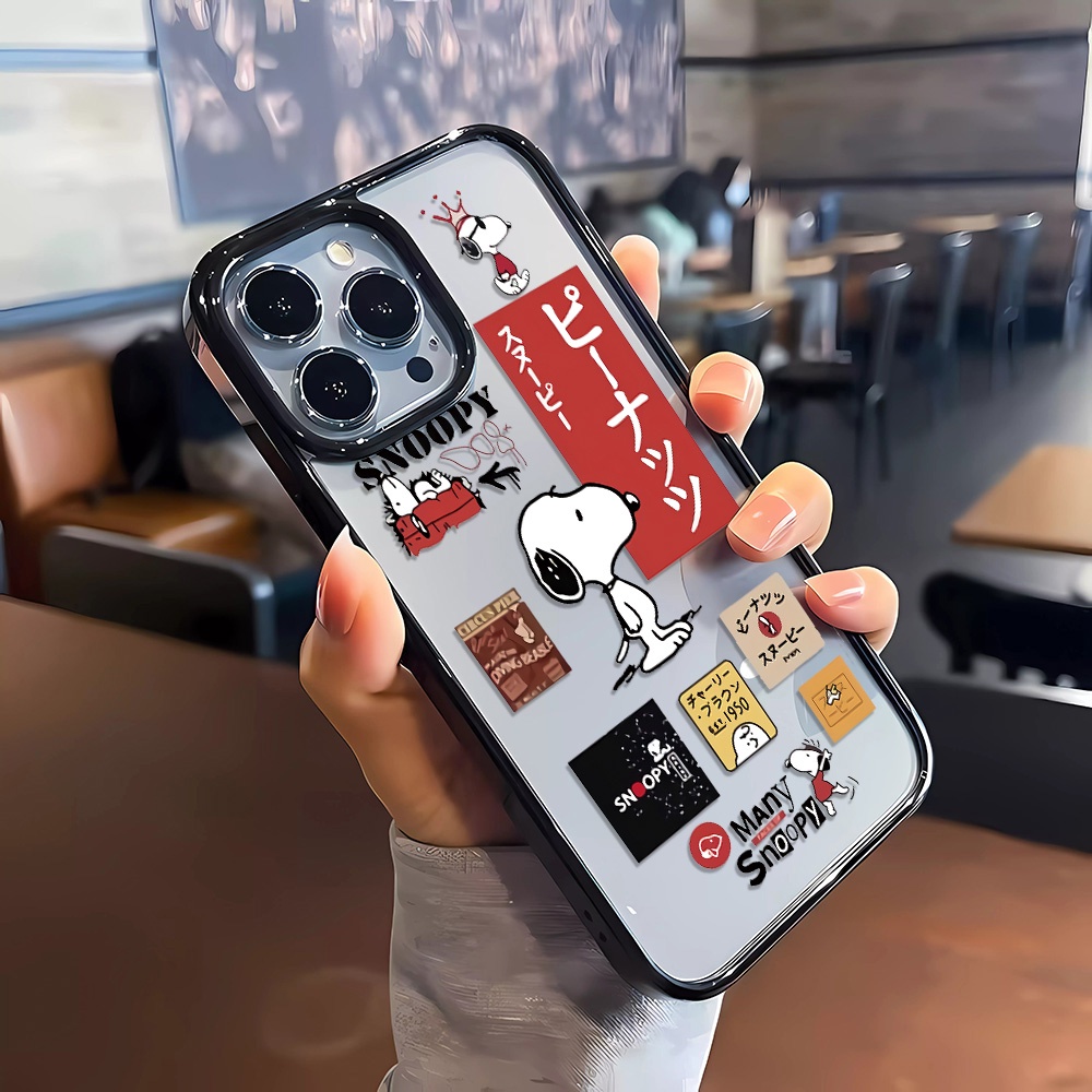 เคสอะคริลิคใส แบบแข็ง ลายการ์ตูนสนูปปี้ กันกระแทก สําหรับ iphone 14 Pro Max 11 13 12 7 Plus 8 X XS Max
