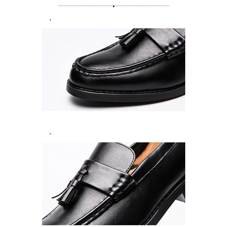 Tassel loafer รองเท้าหนังลําลอง สีดํา และสีน้ําตาล สําหรับผู้ชาย ไซซ์ 38-44