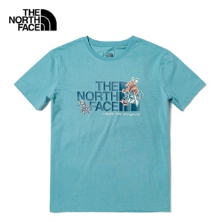 THE NORTH FACE  W FOUNDATION FLORAL TEE - AP - REEF WATERS เสื้อยืดแขนสั้นผู้หญิง