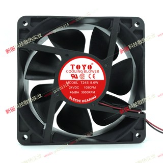 ใหม่ พัดลมอินเวอร์เตอร์ TOYO T24S 8.6W 12038 DC24V 105CFM 3000RPM