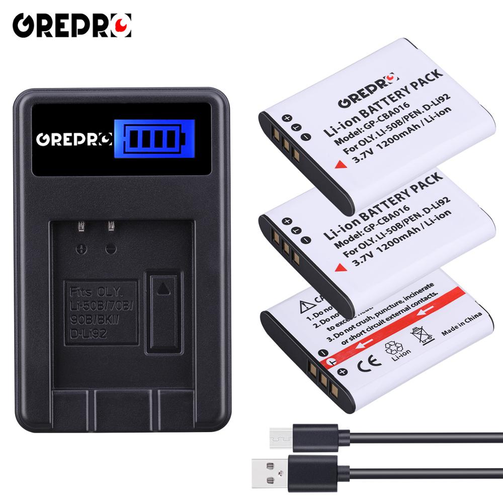 D-Li92 U6010 Li-50B D Li92 Li50B แบตเตอรี่ Li SZ16 Charger สำหรับ OLYMPUS SP 810 SZ20 U9010 SZ14 3x,