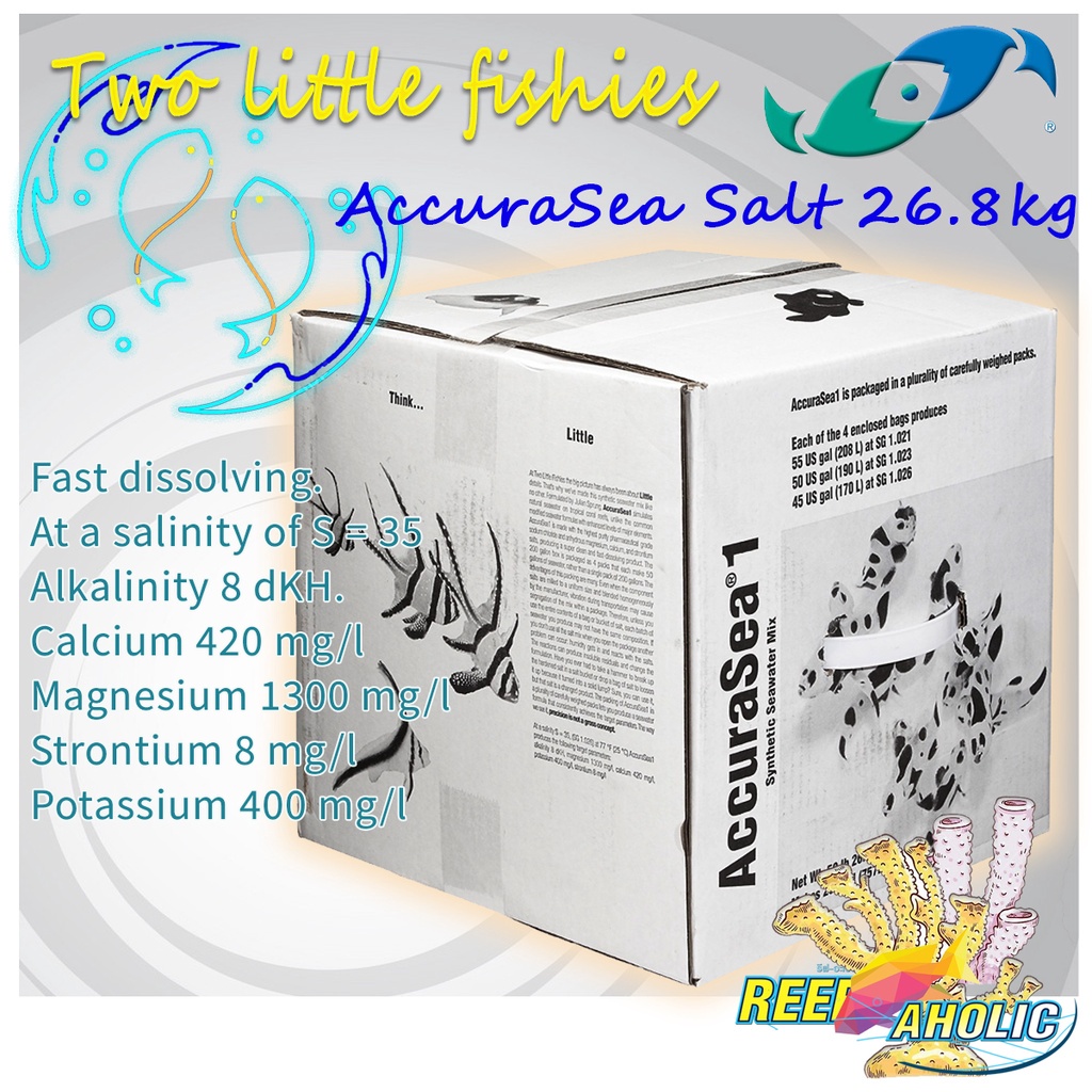Two Little Fishies Accurasea1 Sunthetic Salt 26.8 kg.เกลือจากอเมริกาข้ามน้ำข้ามฟ้ามาให้ใช้กันแล้วจ้า