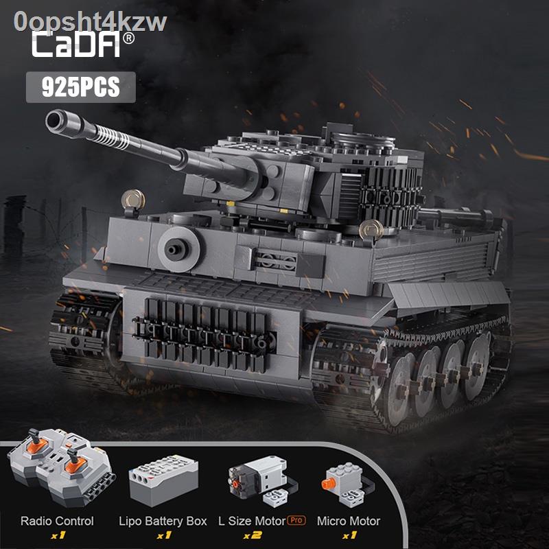 Cada 925pcs City Remote Control Ww2 Military Army Tiger Tank Building Blocks Weapon Bricks RC Vehicl