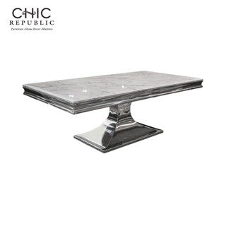 Chic Republic HERNANDEZ-CH/130 MARBLE,โต๊ะกลาง - สี ขาว/ชุบโครเมี่ยม