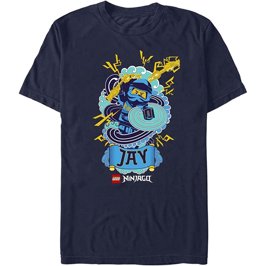 Fifth Sun Lego Ninjago Jay Badge Young Men's Short Sleeve Tee Shirt : Clothing  Shoes & Jewelry