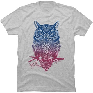 Design By Humans Mens Night Warrior Owl By Rcaldwell T-shirt - - : เสื้อผ้า รองเท้า &amp; เครื่องประดับ