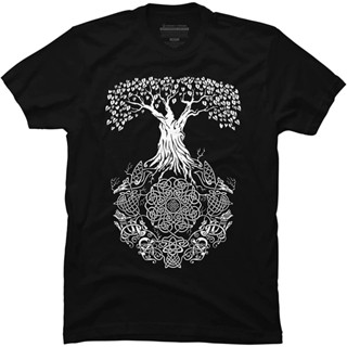 เสื้อยืดผู้ชาย Design By Humans Yggdrasil Tree Of Life โดย Teeninja - - : เสื้อผ้า รองเท้า และเครื่องประดับ