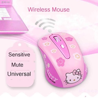 2.4G Wireless Mouse Slient Ergonomic Optical Mouse Gamging Mouse Hello-Kitty Cute Pink Mice Gift for Girls Laptop PC Mac