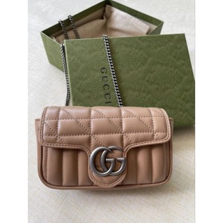 👜🌈New Gucci marmont super miniสีเบจ 👜👜