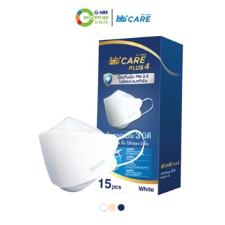 Hi-Care Plus4 ไฮแคร์ หน้ากากอนามัย 3 มิติ ทรงเกาหลี (15 ชิ้น/กล่อง) #125903