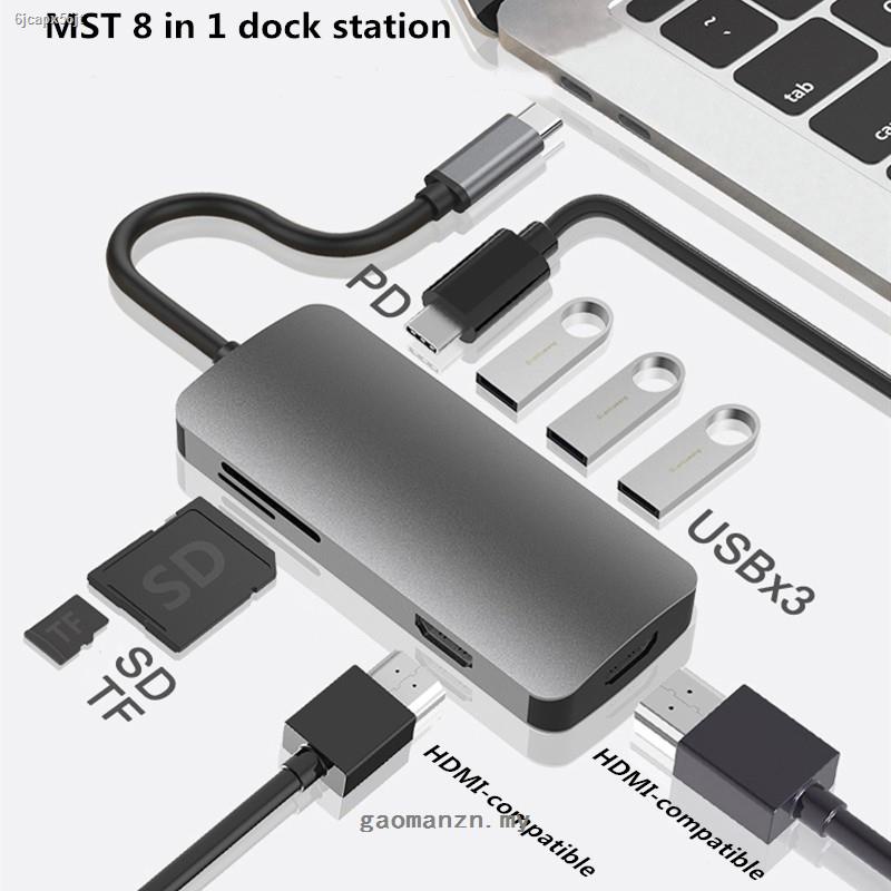 Mst Dock Station Dual Hdmi-patible 4K Dual Monitor Usb C Adapter Usb 3.0 Vga Rj45 Pd For  Pro Type C