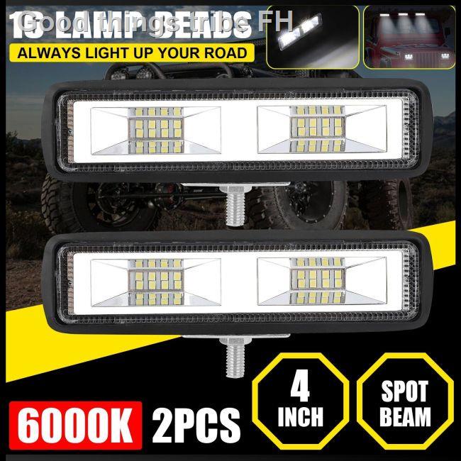 【Spot supply】 2pcs 6 Inch Led Work Light Bar 60w 6000k Flood Light Combination Fog Lamp Driving Lamp