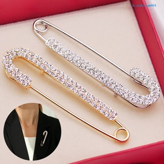 Calciumsp Exquisite Anti-Exposure Brooch Pin Women Shining Rhinestone Sweater Safety Pin Costume Accessories