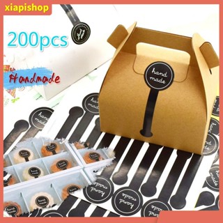 XIAPI+ 200Pcs Hand Made Long Sealing Pastes Stickers Gift Packaging Adhesive Label J09