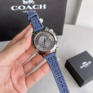 ✅พร้อมส่ง นาฬิกาข้อมือผู้หญิง NEW Coach   Ladies Boyfriend นาฬิกาผู้หญิง หน้าปัดรมควัน สายซิลิโคน หน้าปัด 34mm.อปก.มีครบ