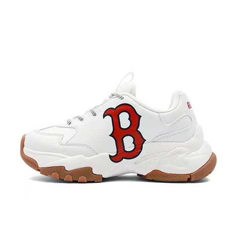 ☎NEW❗️ รองเท้าผ้าใบ MLB - LOS BOSTON RED SOX สีขาว UNISEX  สูง 6CMแท้mlb แท้ 100%