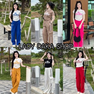 🧡LADY DAKA SHOP🧡ชุดเซ็ท2ชิ้น เสื้อย่นข้าง กางเกงคาโก้ ขายาว มีกระเป๋า