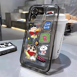 เคสโทรศัพท์มือถือแบบนิ่ม ใส กันกระแทก ลายการ์ตูนชินจัง แฟชั่น สําหรับ iphone 14 pro max 11 12 13 7 8 Plus X XR XSMax