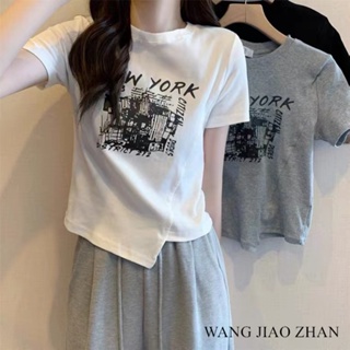 WANG JIAO ZHAN เสื้อยืดแฟชั่น ดีไซน์ไม่เหมือนใคร