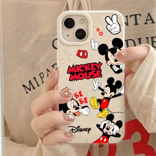 เคสโทรศัพท์มือถือ กันกระแทก ลายการ์ตูนมิกกี้เมาส์น่ารัก สีขาว สําหรับ iphone 14 pro max 11 13 12 7 8 Plus X XR XSMax