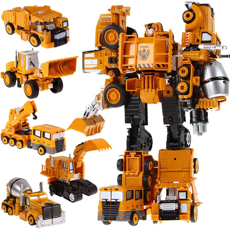 KAIYU New 5 IN 1 Transformation Toys Devastator Big Size Robot Car Brinquedos Combiner Voltron Engineering Truck Kid Gif