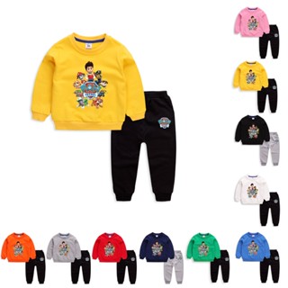 **ใหม่ ชุด** Autumn 8 Colors Kids Long Sleeve Cotton Paw Partol  Cartoon Sweater+ Pants Set