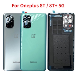 ฝาครอบแบตเตอรี่ด้านหลัง สีดํา พร้อมกล้อง แบบเปลี่ยน สําหรับ OnePlus 8T 8T+ 5G