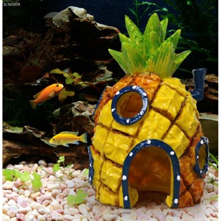 Ready Stock Cartoon Aquarium SpongeBob House Decoration Fish Tank Ornament Pineapple Squidward House Decor