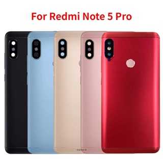 อะไหล่ฝาครอบแบตเตอรี่ด้านหลัง พร้อมเลนส์กล้อง และปุ่มด้านข้าง สําหรับ Xiaomi Redmi Note 5 Pro