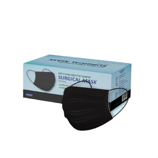 SAFE&amp;CARE MASK BLACK BOX50s หน้ากากอนามัยทางการแพทย์ (สีดำ) 1กล่อง/50ชิ้น