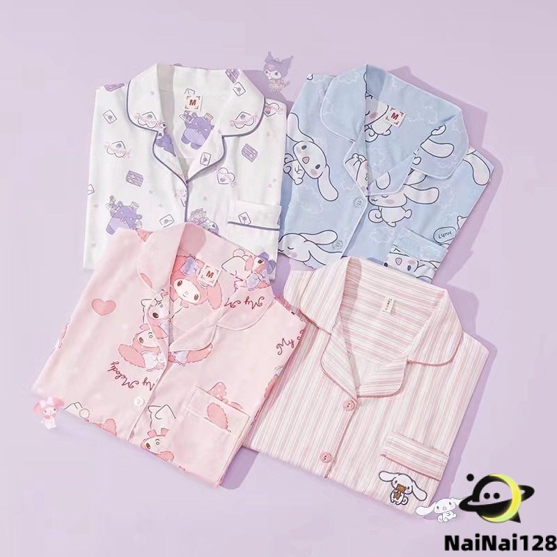 การ์ตูน ชุดนอน กางเกงขาสั้น แขนสั้น น่ารักชุดสองชิ้น pajamas【NaiNai 128】