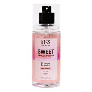 【น้ำหอม สายชิว】Kiss My Body คิส มาย บอดี้ Perfume Body Mist 88 ml. กลิ่น Sweet Vanilla Cotton