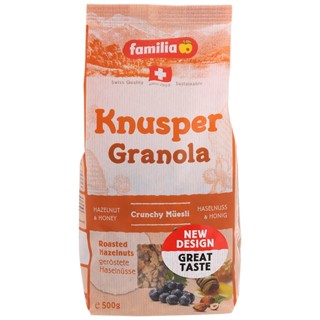 แฟมิเลียนุสเปอร์กลาโนล่า 500กรัม  /  Familia Knusper Granola 500g.