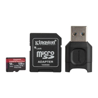 อุปกรณ์จัดเก็บข้อมูล + 128 GB MICRO SD CARD (ไมโครเอสดีการ์ด) KINGSTON CANVAS REACT PLUS (MLPMR2/128GB)