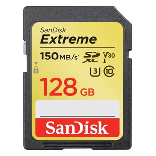 อุปกรณ์จัดเก็บข้อมูล () 128 GB SD CARD (เอสดีการ์ด) SANDISK EXTREME SDXC CLASS 10 (SDSDXV5-128G-GNCIN)