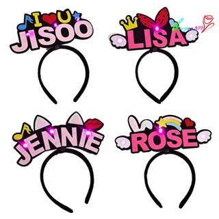 【Ag】ที่คาดผม ลายการ์ตูน Blackpink Lisa Rose มีไฟกระพริบ สําหรับคอนเสิร์ต