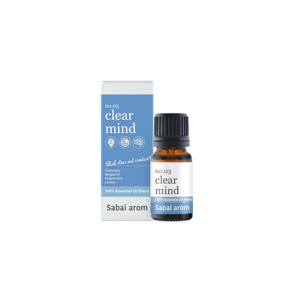 SabaiArom No.3 Clear Mind Essential Oils Blend สบายอารมณ์ น้ำมันหอมระเหย กลิ่นหอม ผ่อนคลาย ปลอดโปร่ง อโรม่า สปา
