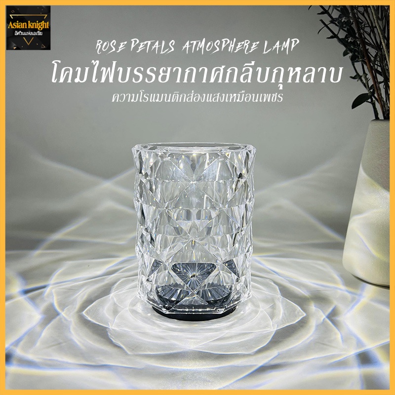 โคมไฟคริสตัล โคมไฟ LED โคมไฟตกแต่งห้อง แถมรีโมท ปรับได้ 3สี โคมไฟตกแต่งห้อง-1028