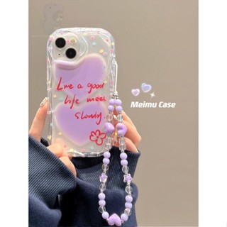 เคสโทรศัพท์มือถือ ลายตัวอักษรภาษาอังกฤษ สีม่วง พร้อมสายโซ่คล้อง สําหรับ Apple iPhone 14 13 12 11 14promax 1