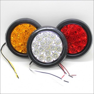 ไฟท้าย LED กลม 4นิ้ว ขอบยาง Red / Yellow / White 24V (ราคาต่อ 1ดวง)