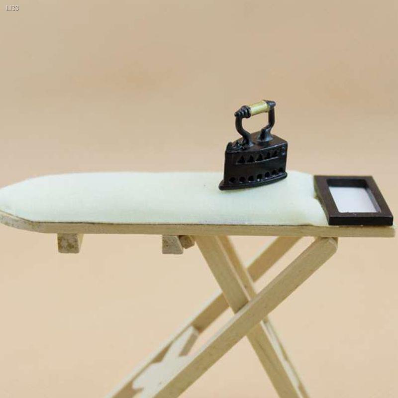 ๑▣Mary☆ Scale 1: 12 Iron Ironing Board Doll House Furniture Miniature Bedroom Table Mini Dollhouse Decor Children Gift T