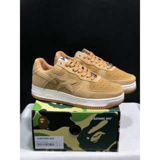 ของแท้100% A Bathing Ape (BAPE) BAPE STA LOW รองเท้าผ้าใบที่ทนทาน รองเท้าอินเทรนด์ รองเท้าวิ่งที่สะดวกสบาย