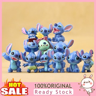 b_chlorine398 12Pcs Anime Cartoon Figure Cute Stitch Model Toys Car Ornaments Home Decoration