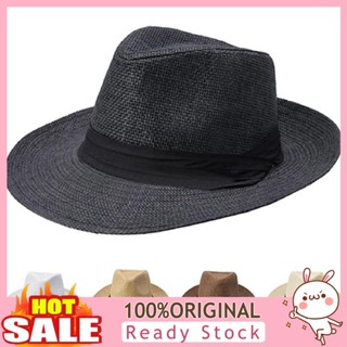 [B_398] Hat Wide-cut Brim Sun-proof Ribbon Decor Hat for Outdoor