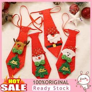 [B_398] Xmas Toddler Tie Exquisite Non-Fading Bright Color Resistant Adorable Appearance Decorative Flannel Bear Santa Claus Sequin Xmas Necktie Party Favor for Club