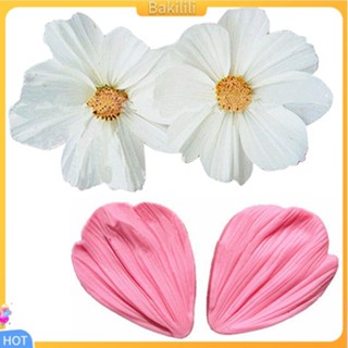 (Bakilili) แม่พิมพ์ทําเค้กช็อคโกแลตรูปกลีบดอกเดซี่ 3D สีชมพู 1 คู่