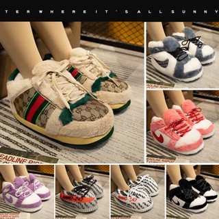 ใหม่กันน้ำ AJ สีดำและสีขาว AL dunk sb รองเท้าแตะแฟชั่นหรูหรา
