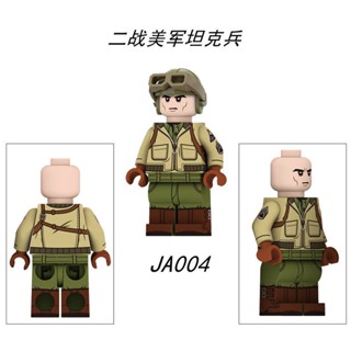 บล็อกตัวต่อ 6 ด้าน 003-00 JA Line US Army Minifigures Four JA001-002 เข้ากันได้กับ Lego World War II Minifigures West