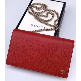 ❤️❤️New Gucci woc with chain crossbody 
มีสีแดงเท่านั้น สายอะไหล่เงิน