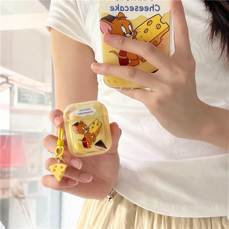 เคสแอร์พอด 3 Case Airpods 3 pro2 case การ์ตูน น่ารัก ชีสเจอร์รี่ พร้อมจี้ เคส Airpod 3 pro2 case เคส